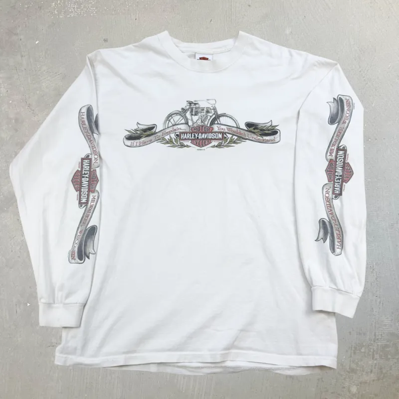 J- '08 Harley Davidson Raleigh North Carolina Long Sleeve Tee - L sold by HG Vintage