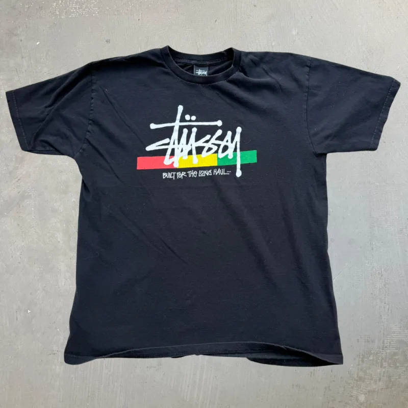 J- Vintage Stussy Built For The Long Haul Text Tee - L made by HG Vintage