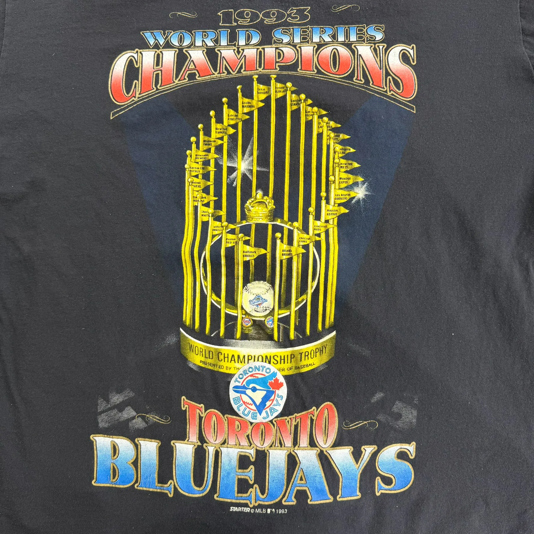 J- Vintage '93 Toronto Blue Jays MLB Starter World Series Champs Graphic Single Stitch Tee - XL sold by HG Vintage product image thumbnail 2