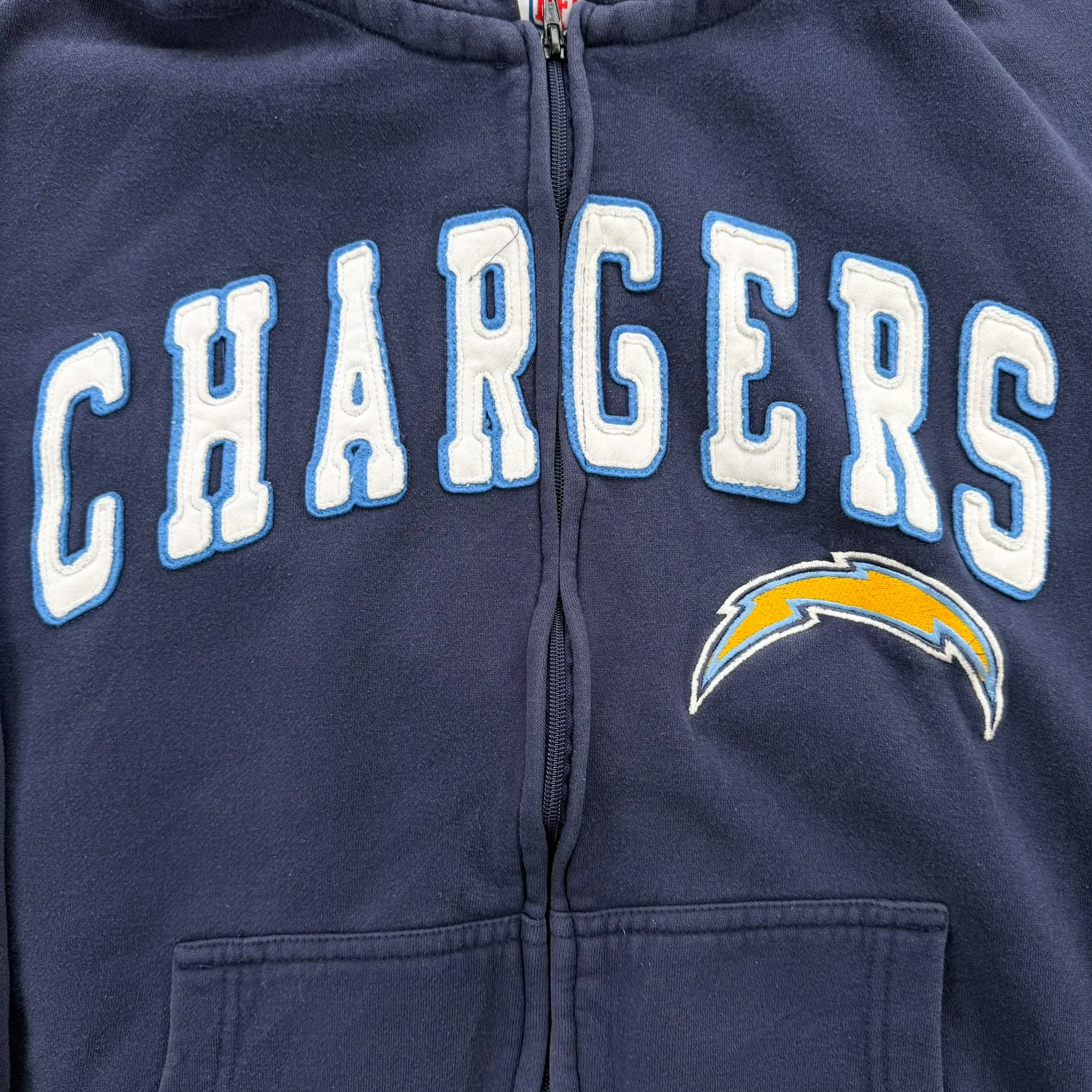 J- Vintage San Diego Chargers NFL Embroidered Text Zip Up Hoodie - L sold by HG Vintage product image thumbnail 2