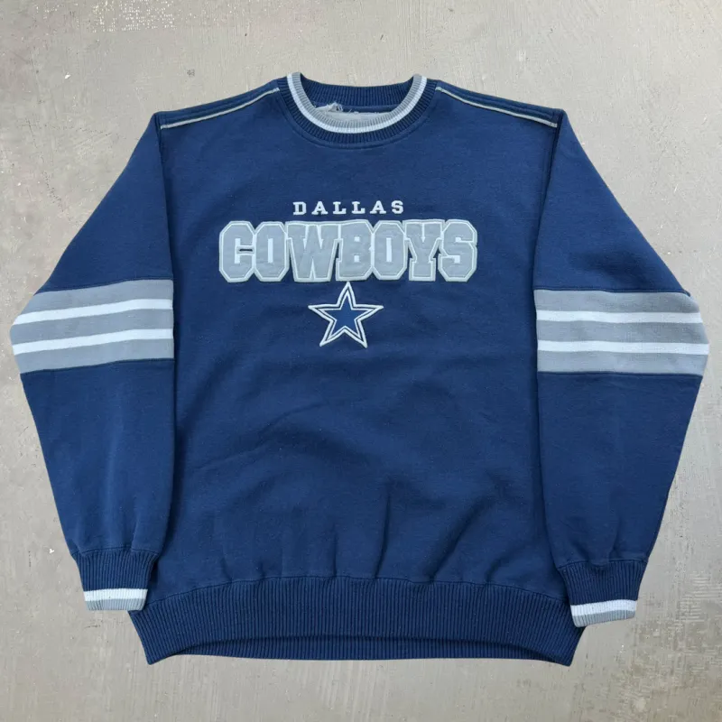 J- Vintage Dallas Cowboys NFL Embroidered Text & Logo Crewneck - L sold by HG Vintage