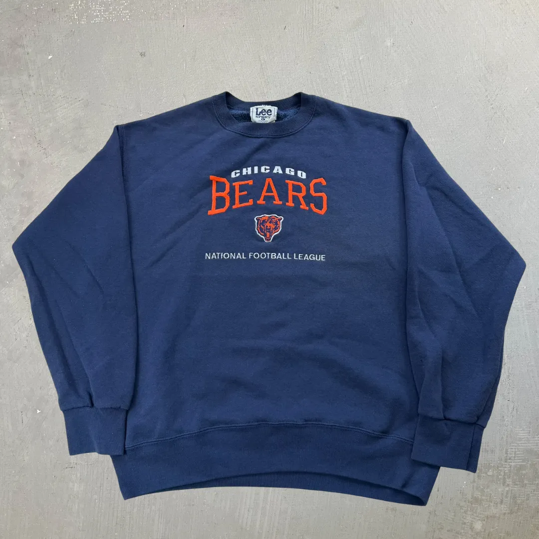 J- Vintage Chicago Bears NFL Lee Embroidered text & Logo Made In USA Crewneck - L sold by HG Vintage