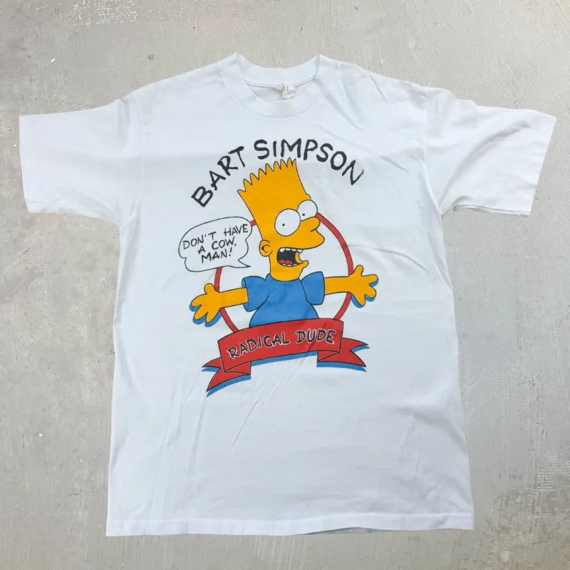 J- Vintage The Simpsons Bart Radical Dude Graphic Single Stitch Tee - XL sold by HG Vintage
