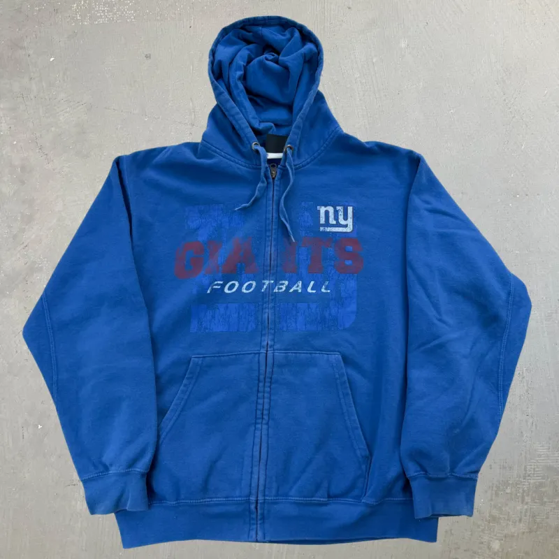 J- Vintage New York Giants NFL Text Zip Up Hoodie - L sold by HG Vintage