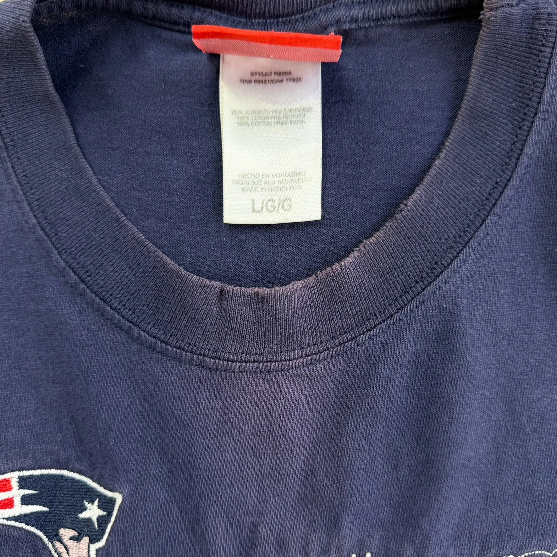 J- Vintage '04 New England Patriots Super Bowl 38 Champions NFL Reebok Embroidered Tee - L sold by HG Vintage product image thumbnail 3