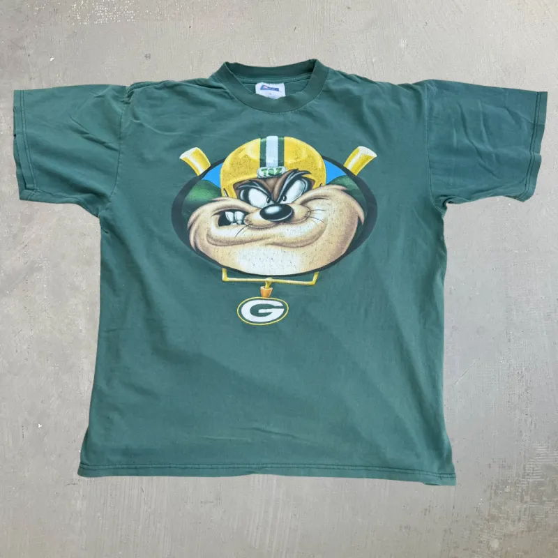 J- Vintage '98 Packers Tazmanian Devil NFL Looney Tunes Graphic Tee - XL sold by HG Vintage