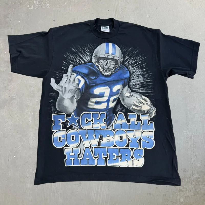 J- Vintage Dallas Cowboys NFL Middle Finger Graphic & Text Tee - XL sold by HG Vintage