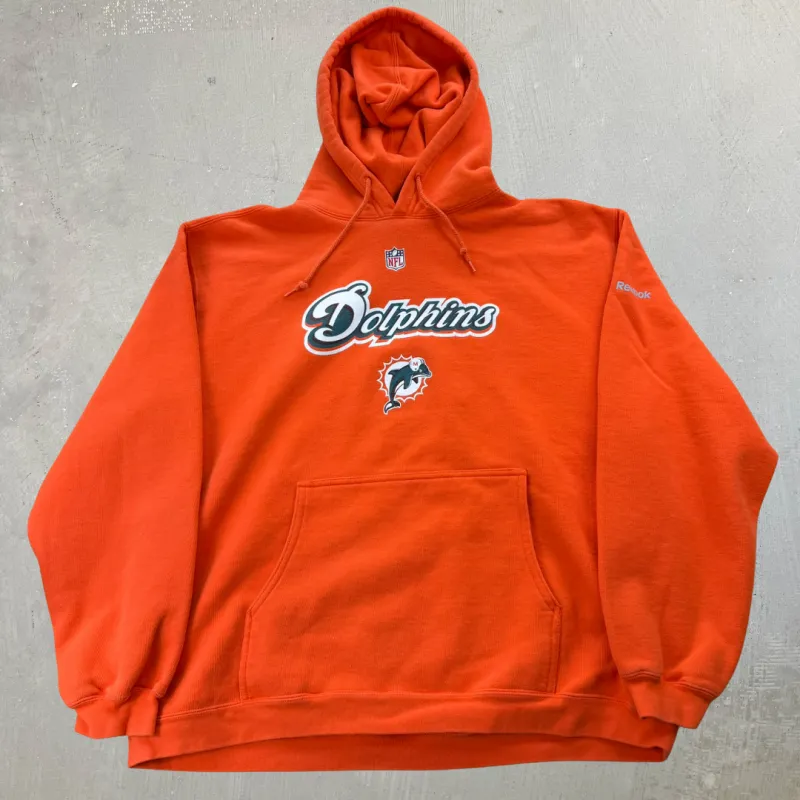 J- Miami Dolphins NFL Text & Logo Hoodie - L made by HG Vintage