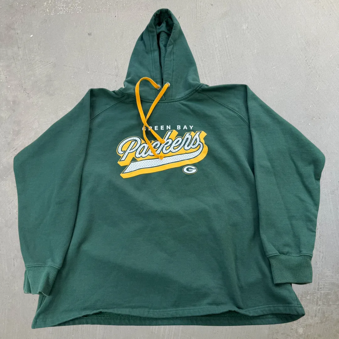 J- Vintage Green Bay Packers NFL Fanatic Text & Logo Hoodie - XL sold by HG Vintage