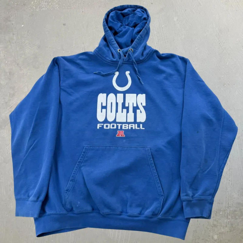 J- Vintage Indianapolis Colts NFL Logo & Text Hoodie - L sold by HG Vintage