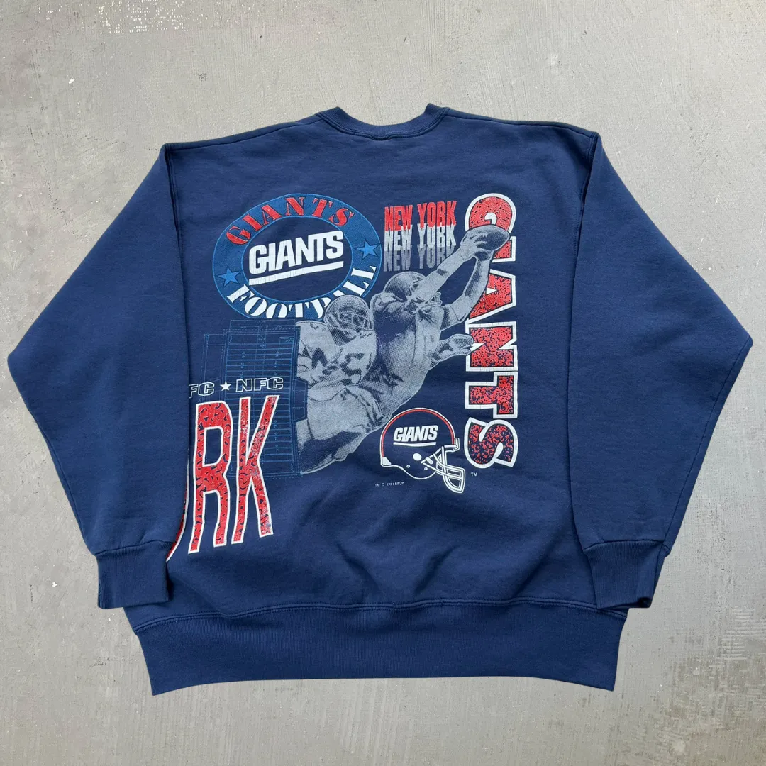 J- Vintage '91 New York Giants NFL Jumbo Print Made In USA Crewneck - XL sold by HG Vintage product image thumbnail 3