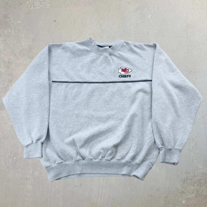 J- Vintage Kansas City Chiefs NFL Embroidered Logo & Text Crewneck - M sold by HG Vintage
