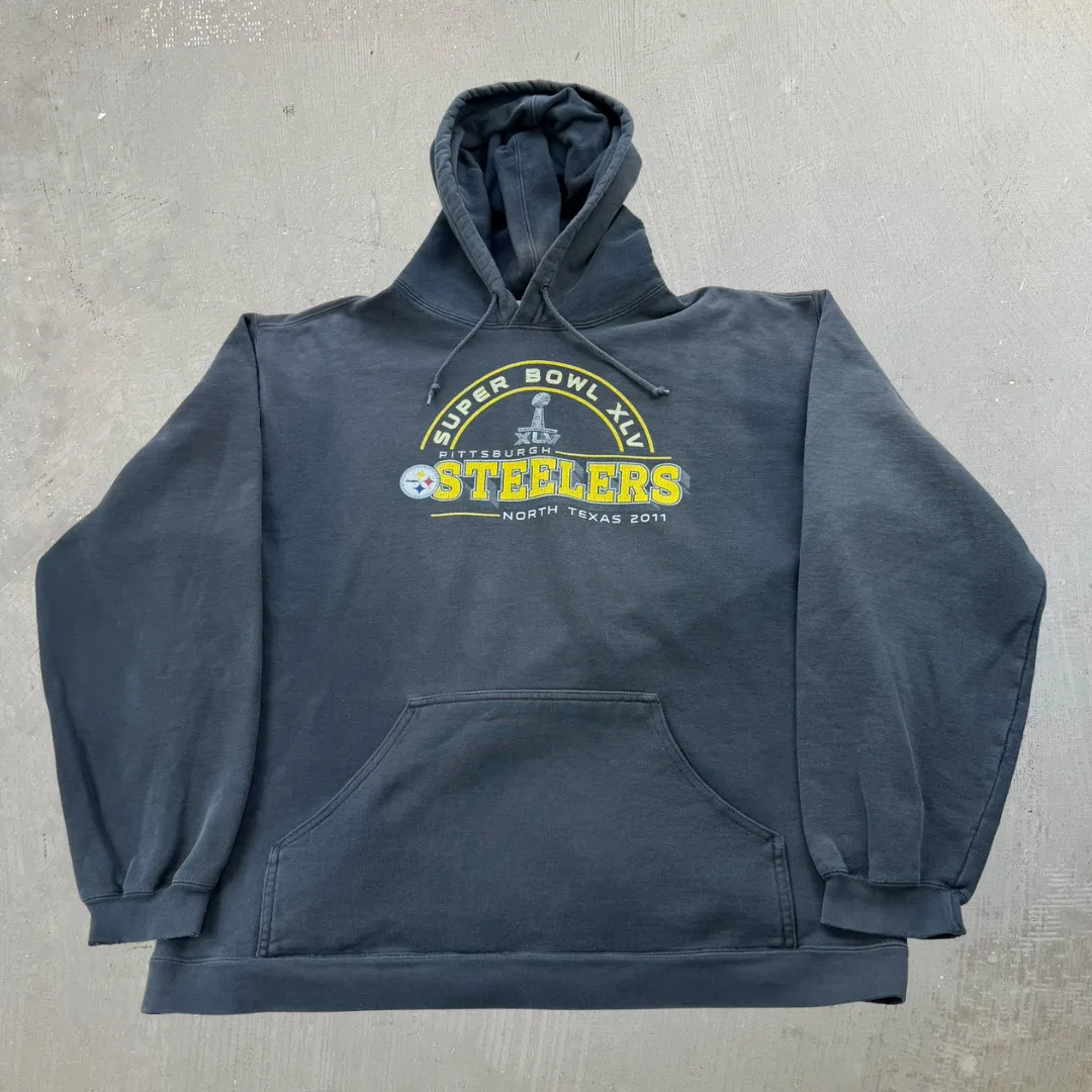 J- Vintage '11 Pittsburgh Steelers Super Bowl 45 NFL Hoodie - 2XL sold by HG Vintage
