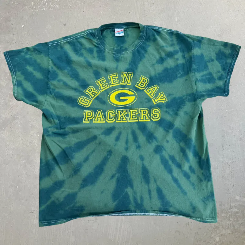 J- Green Bay Packers NFL Text Tie Dye Tee - L sold by HG Vintage