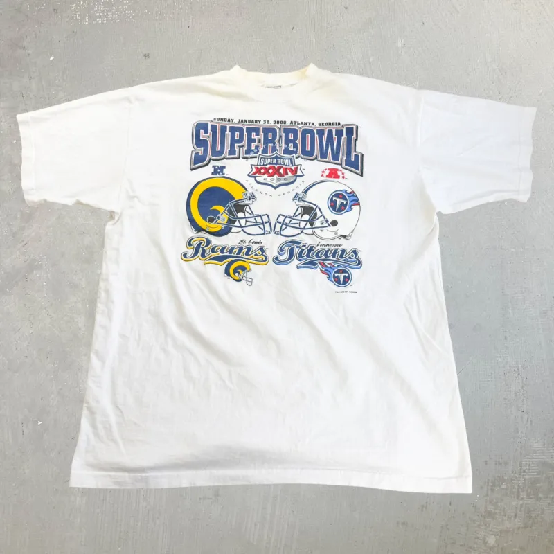 J- Vintage '00 NFL Super Bowl 34 Rams Vs Titans Graphic Tee - XL sold by HG Vintage