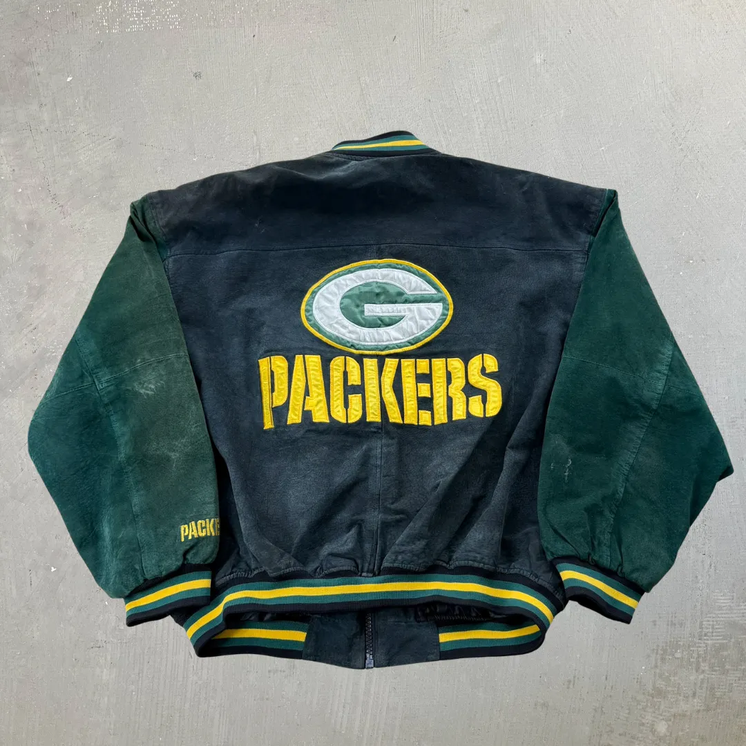 J- Vintage Green Bay Packers NFL Game Day Embroidered Logo Suede Jacket - XL sold by HG Vintage product image thumbnail 3