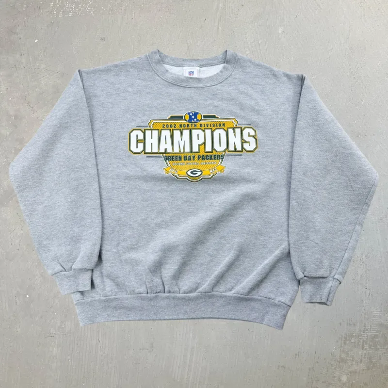 J- Vintage '02 Green Bay Packers NFL NFC North Champs Graphic Crewneck - L sold by HG Vintage