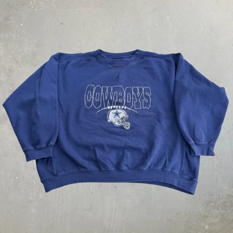 J- Vintage Dallas Cowboys NFL Embroidered Text Crewneck - 2XL sold by HG Vintage