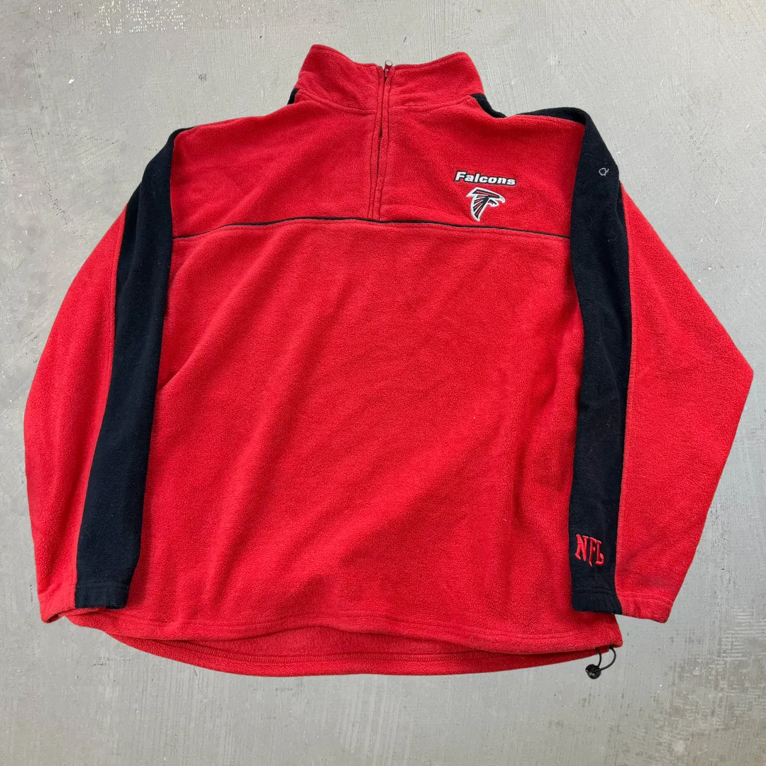 J- Vintage Atlanta Falcons NFL Embroidered Logo Quarter Zip Polar Fleece - 2XL sold by HG Vintage