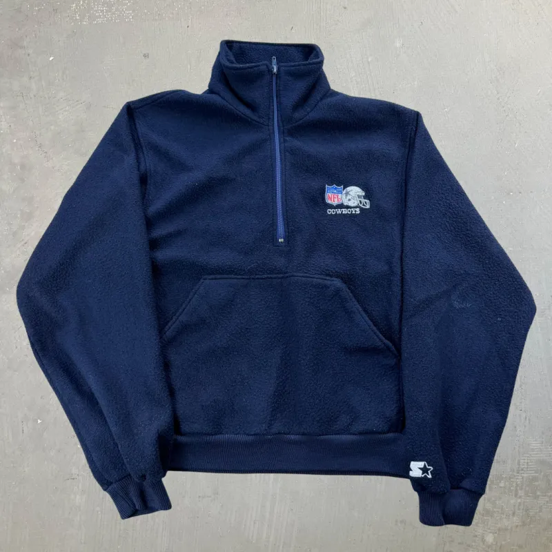 J- Vintage Dallas Cowboys NFL Starter Embroidered Logo Made In USA Quarter Zip Polar Fleece - L sold by HG Vintage