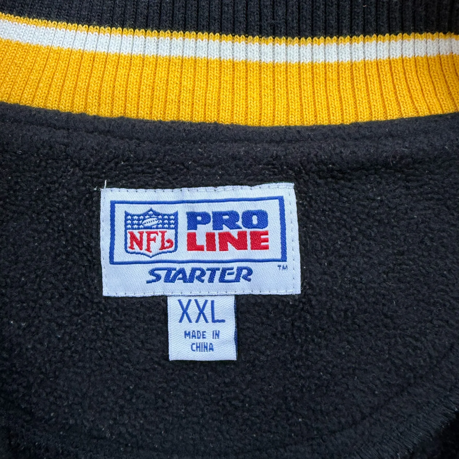 J- Vintage Pittsburgh Steelers NFL Starter Embroidered Logo Quarter Zip Polar Fleece Crewneck - 2XL sold by HG Vintage product image thumbnail 3