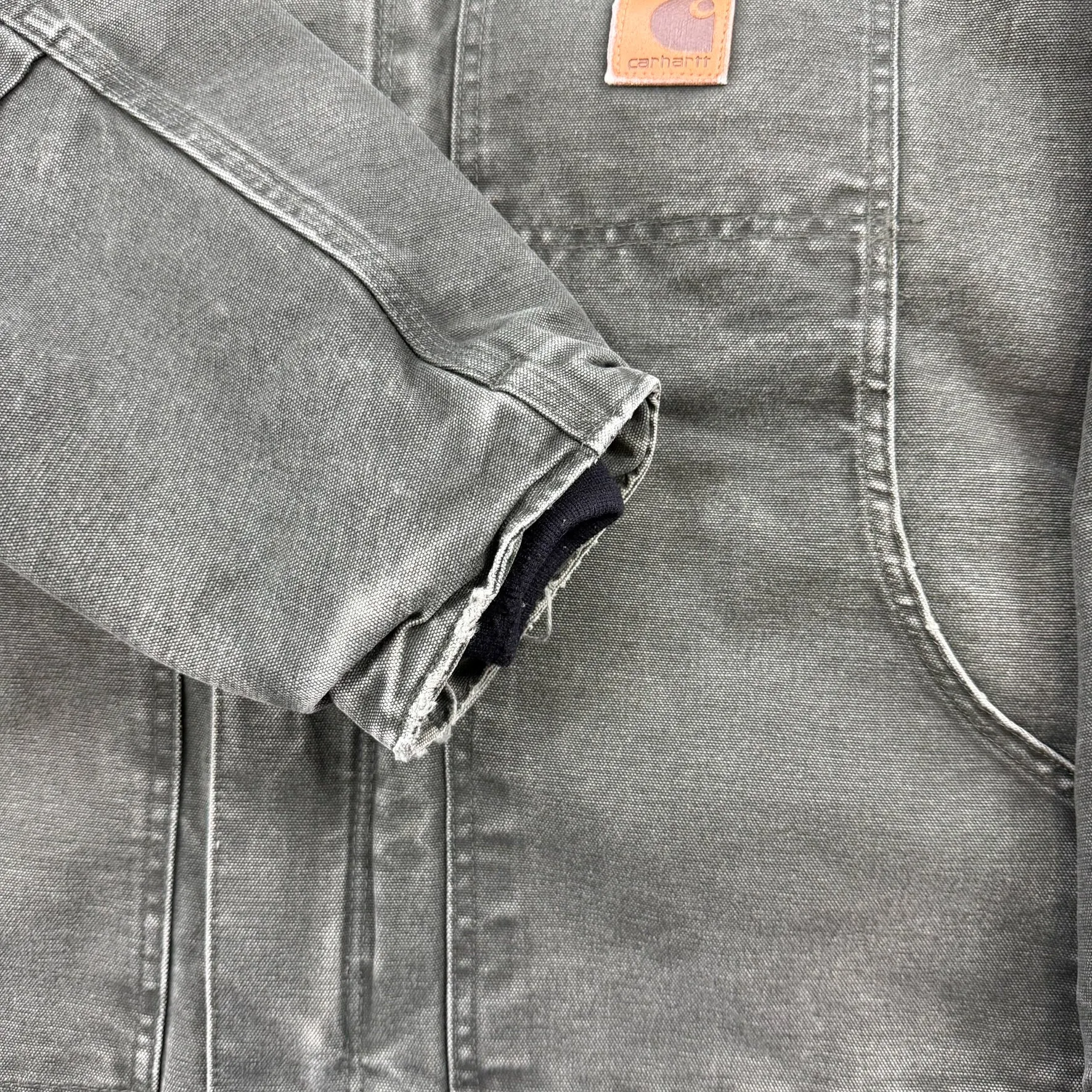 F- Vintage Carhartt Quilt Lined Hooded Sandstone Duck Ridge Work Jacket - L sold by HG Vintage product image thumbnail 4