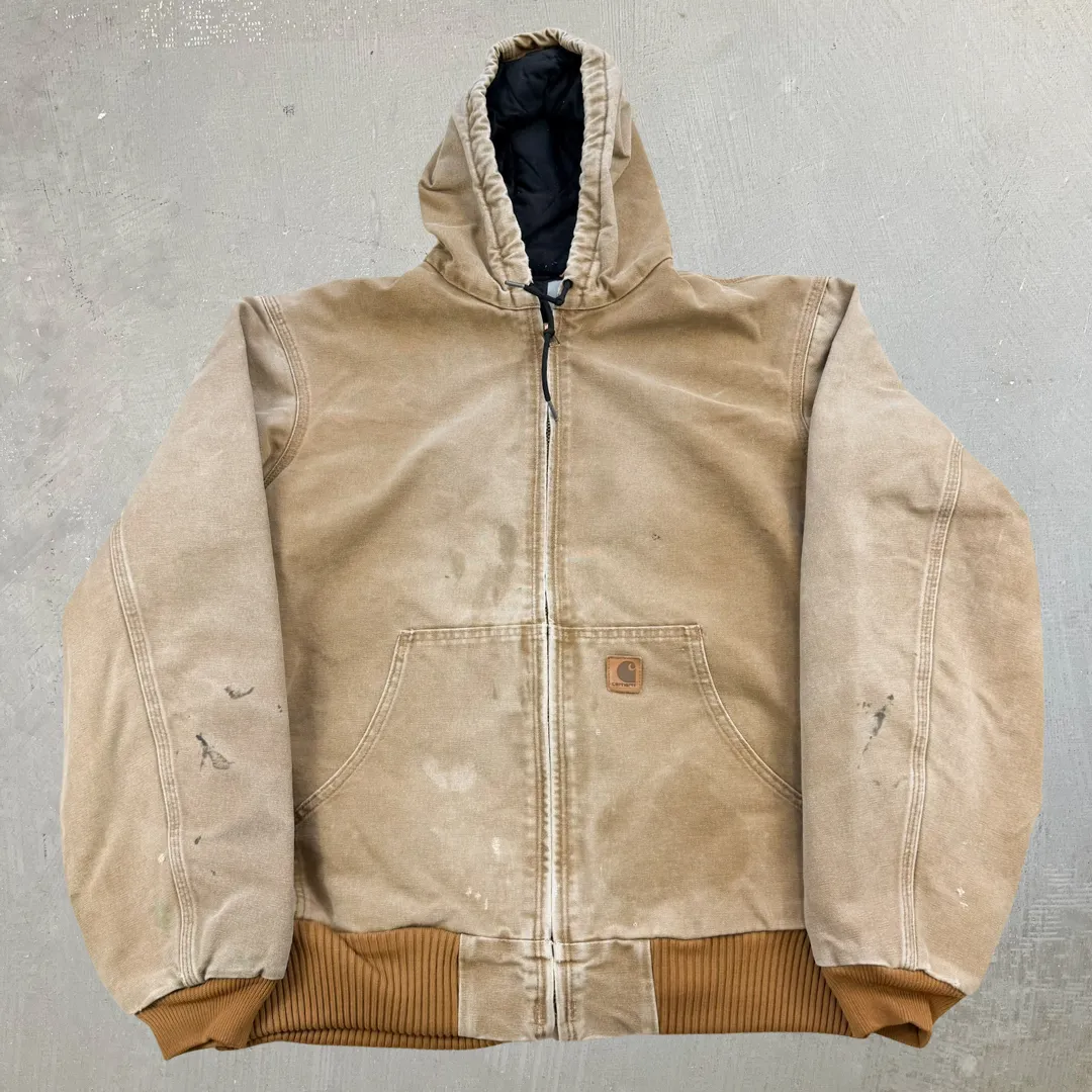 F- Vintage Carhartt Brown Hooded Active Work Jacket - L Tall sold by HG Vintage