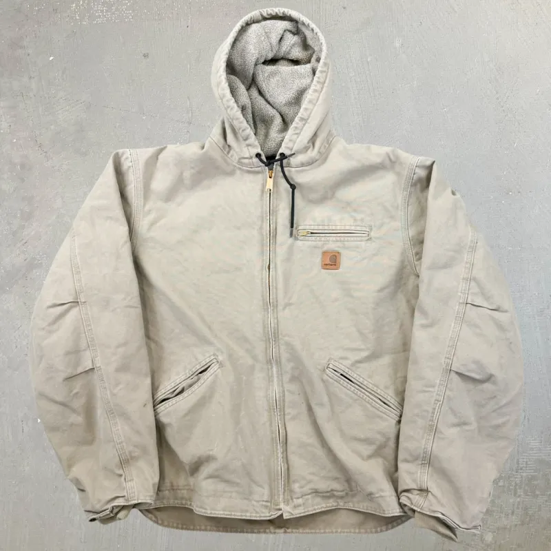 F- Vintage Carhartt Light Tan Hooded Work Jacket - XL sold by HG Vintage