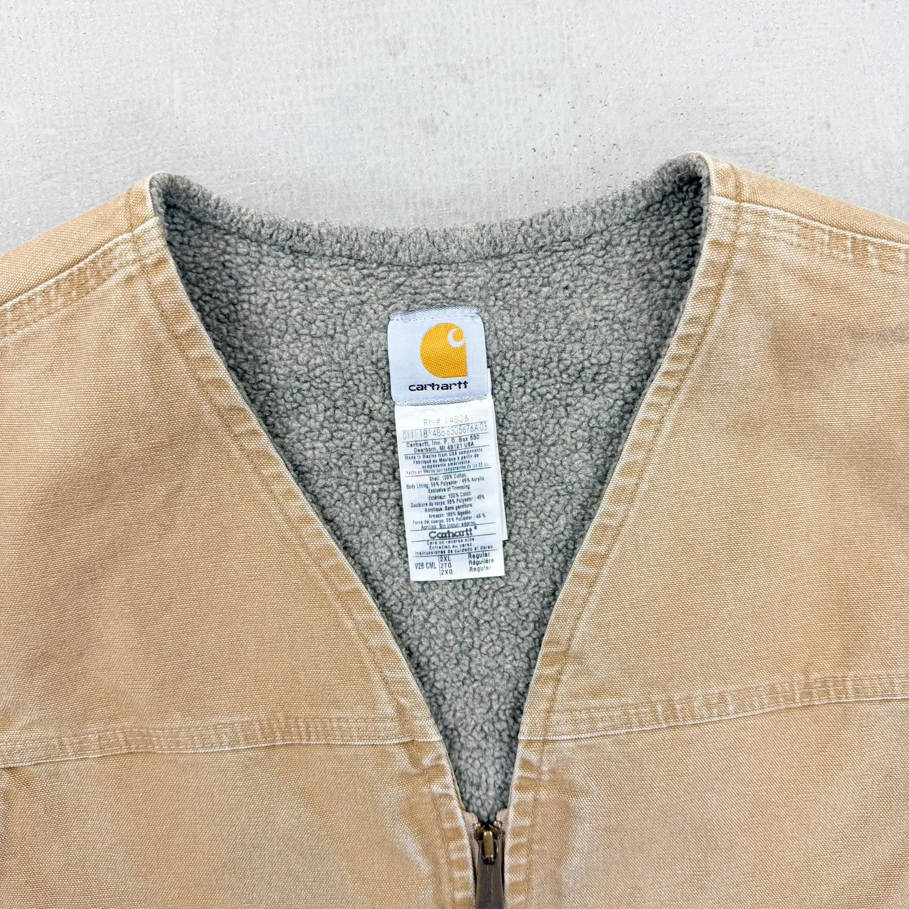 F- Vintage Carhartt Sherpa Lined Tan Workwear Vest - 2XL sold by HG Vintage product image thumbnail 2