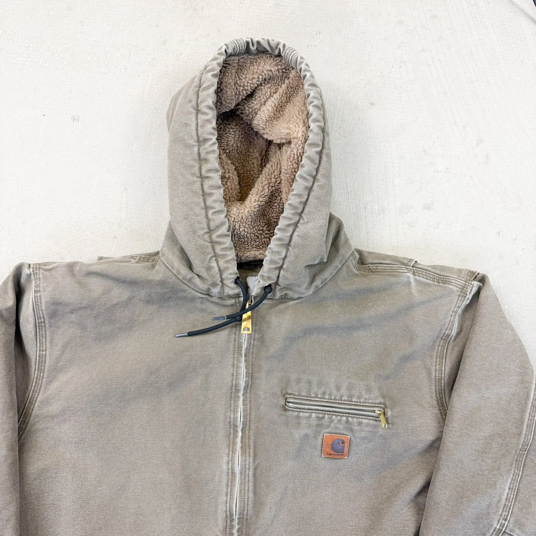 F- Vintage Carhartt Sherpa Lined Light Brown Hooded Work Jacket - 2XL sold by HG Vintage product image thumbnail 5