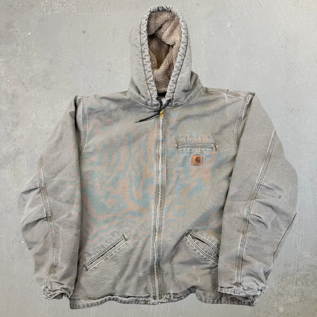 F- Vintage Carhartt Sherpa Lined Light Brown Hooded Work Jacket - 2XL sold by HG Vintage