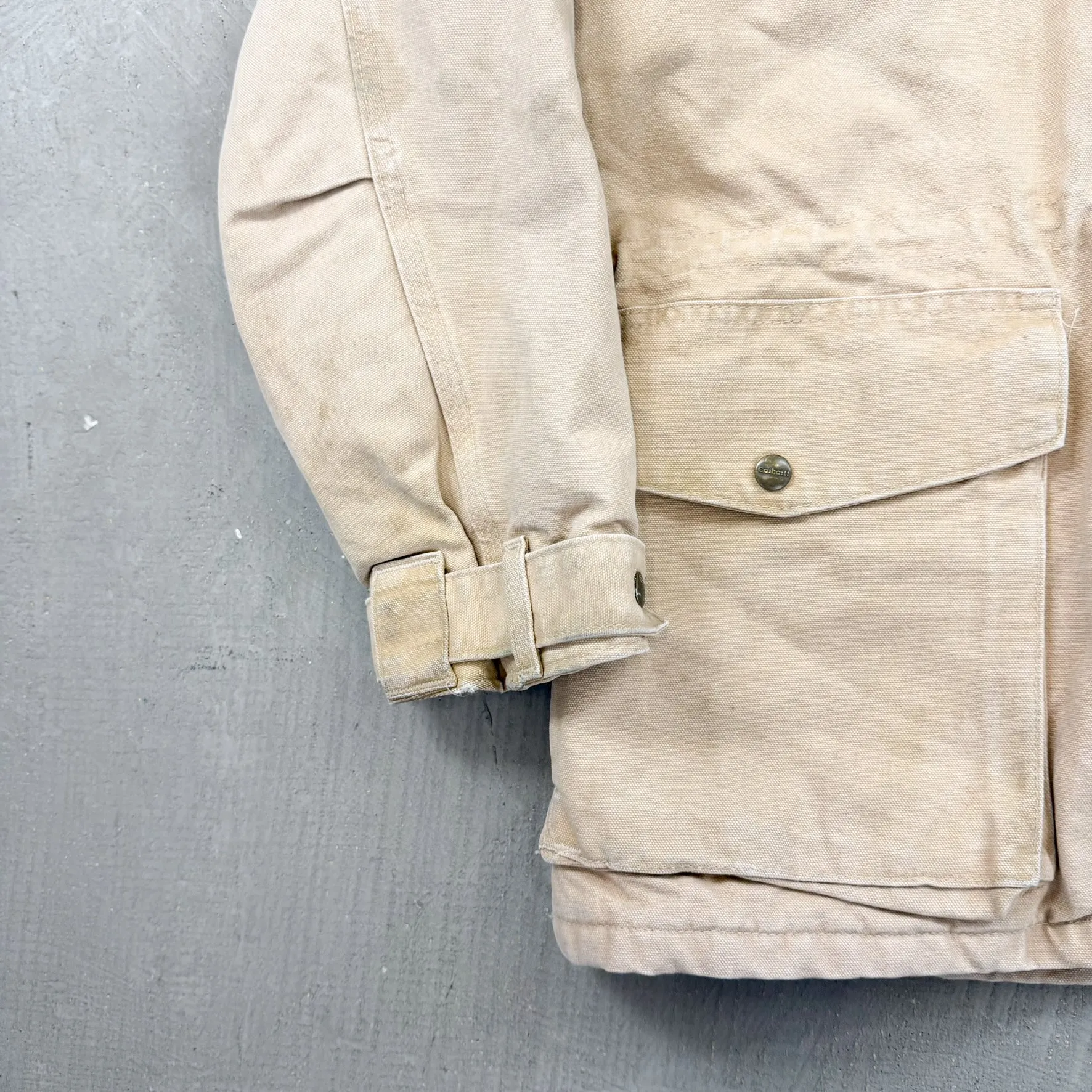 F- Vintage Carhartt Blanket Lined Tan Chore Work Jacket - S sold by HG Vintage product image thumbnail 4