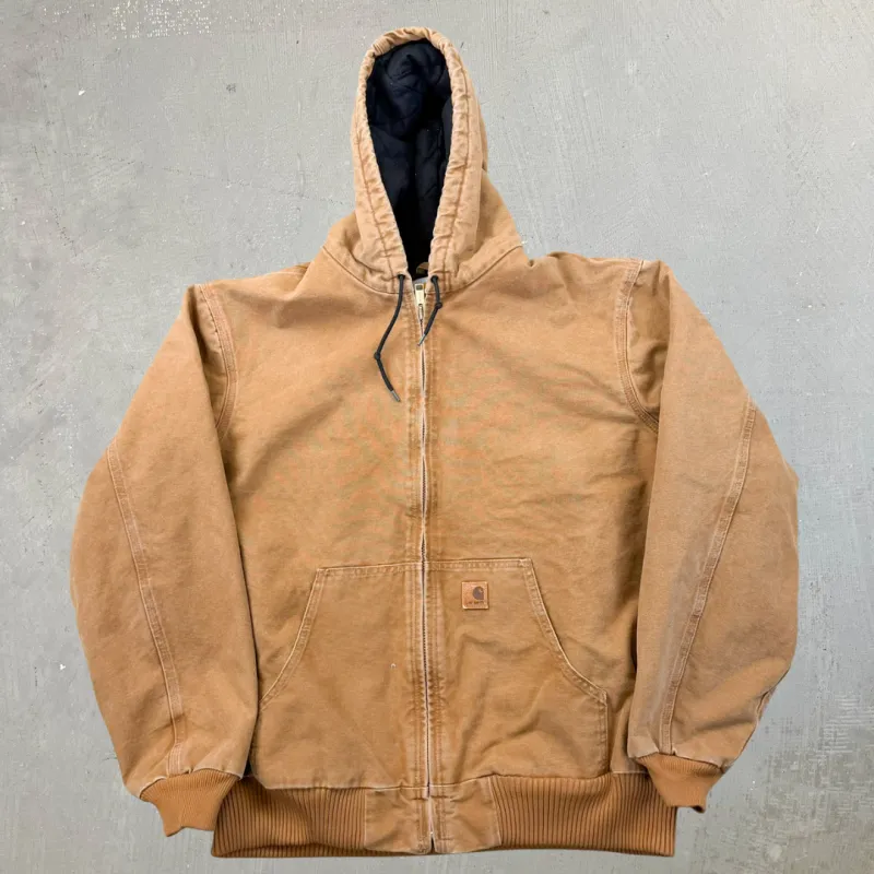 F- Vintage Carhartt Quilt Lined Brown Active Hooded Work Jacket - XL sold by HG Vintage