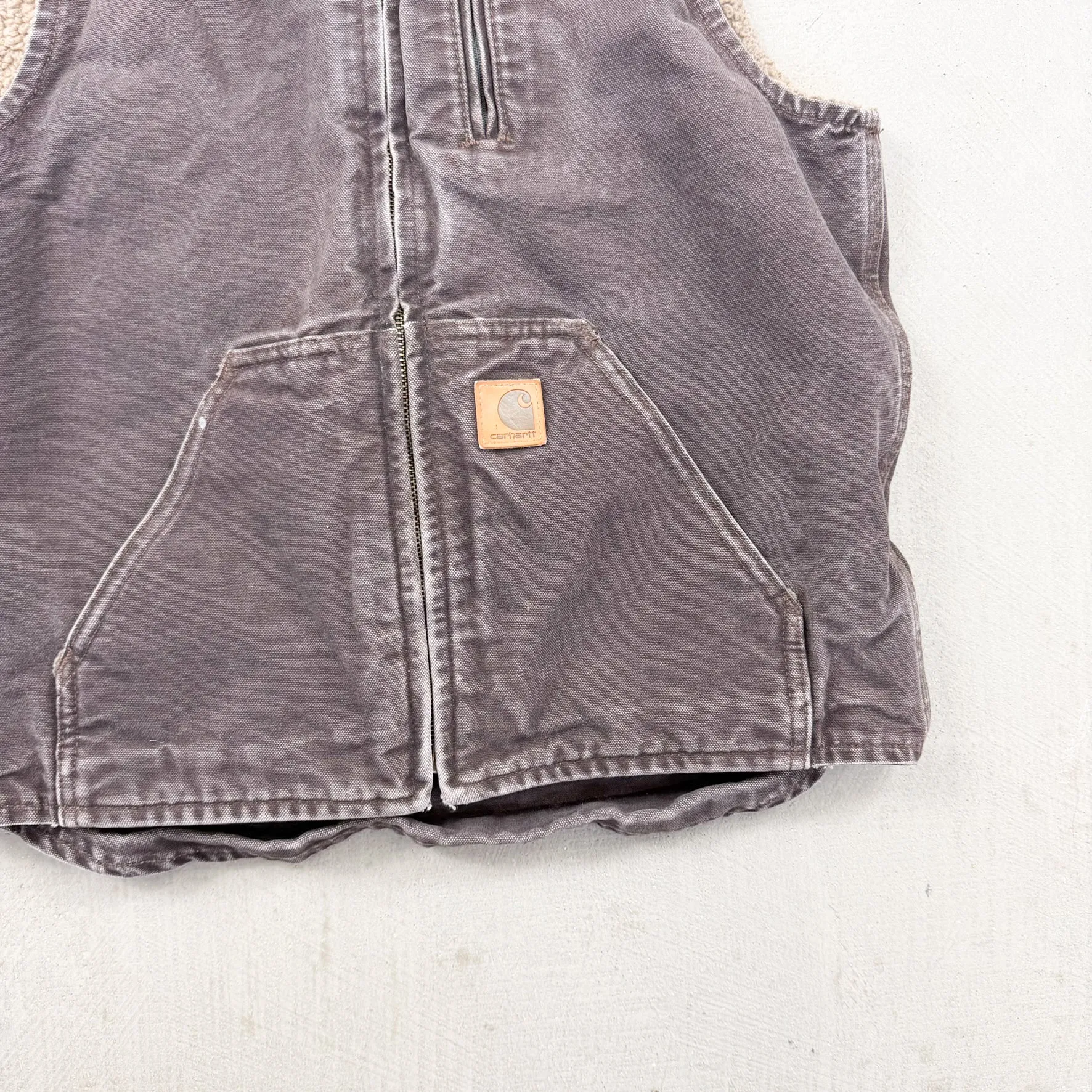 F- Vintage Carhartt Sherpa Lined Chocolate Brown Workwear Vest - S sold by HG Vintage product image thumbnail 3