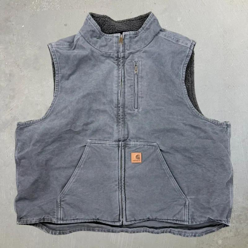 F- Vintage Carhartt Fleece Lined Grey Workwear Vest - 2XL sold by HG Vintage