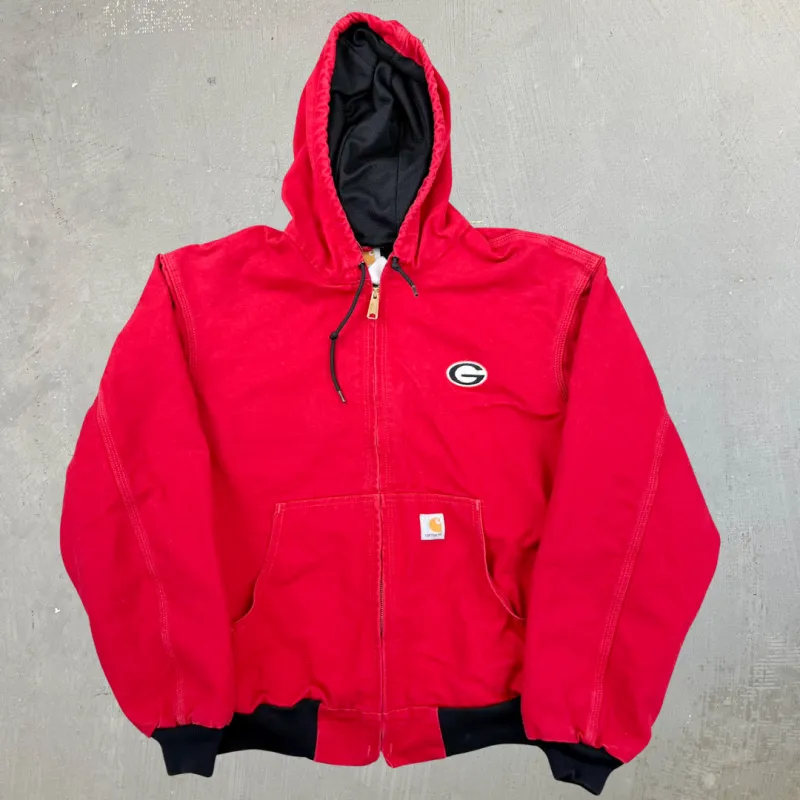 F- Vintage Carhartt University Of Georgia Active Hooded Work Jacket - L sold by HG Vintage