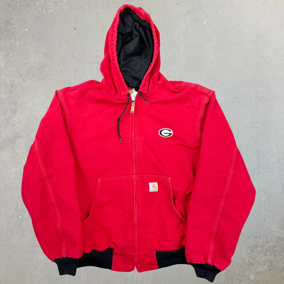 F- Vintage Carhartt University Of Georgia Active Hooded Work Jacket - L sold by HG Vintage