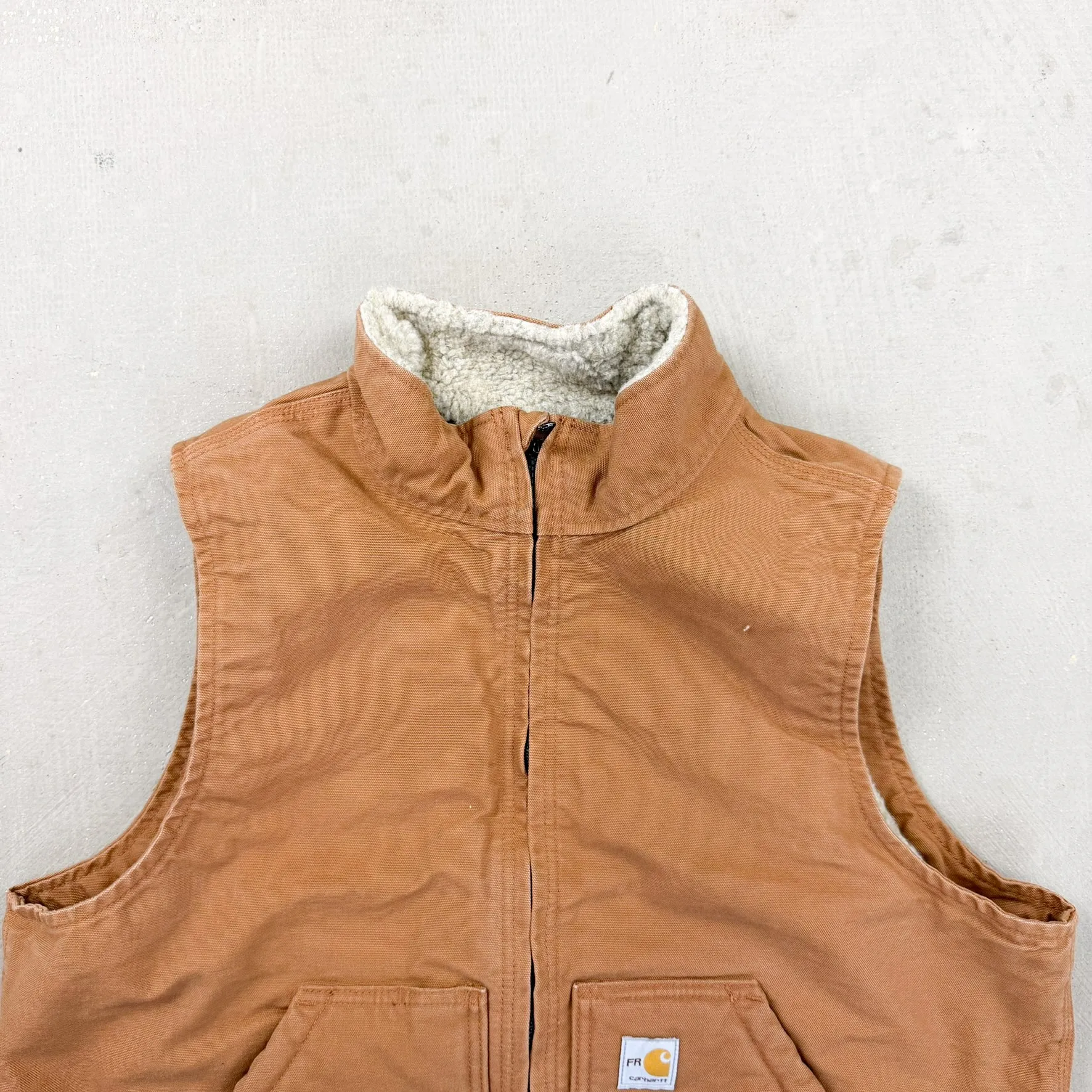 F- Vintage Carhartt Fleece Lined Brown Fire Resistant Workwear Vest - L sold by HG Vintage product image thumbnail 2