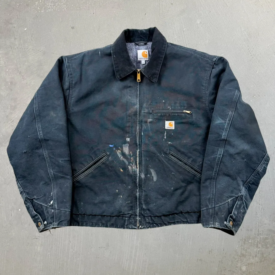 F- Vintage Carhartt Made In USA Blanket Lined Black Detroit Workwear Jacket - XL sold by HG Vintage