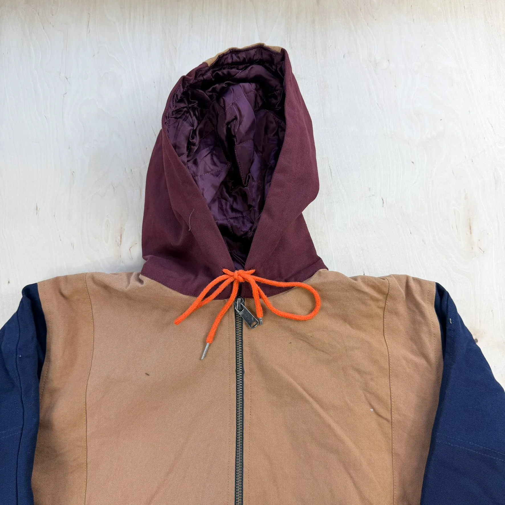 J- Carhartt Reworked Navy/Maroon Hooded Jacket - M sold by HG Vintage product image thumbnail 3