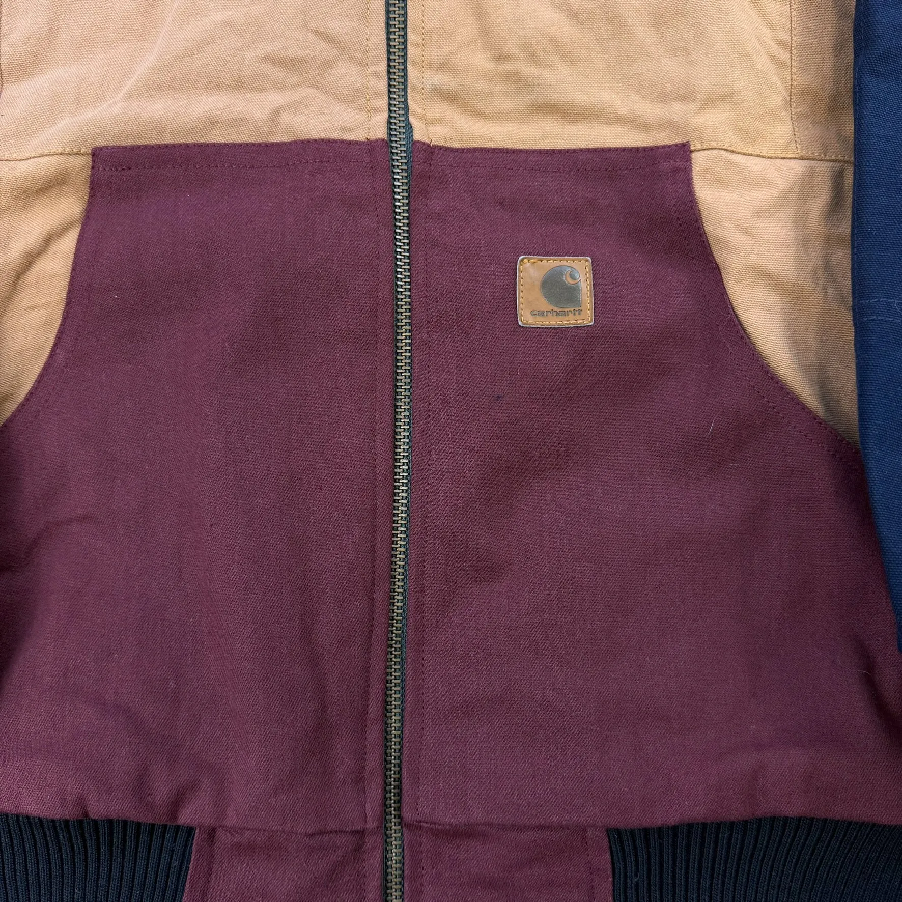 J- Carhartt Reworked Navy/Maroon Hooded Jacket - M sold by HG Vintage product image thumbnail 2