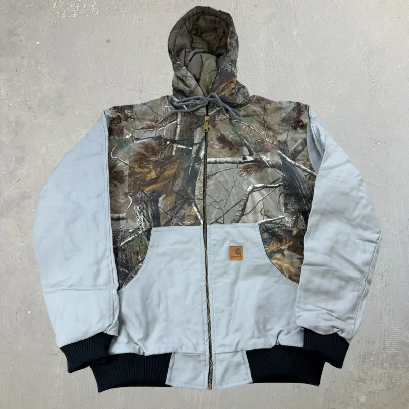 J- Carhartt Reworked Real Tree Camo Hooded Jacket - L sold by HG Vintage