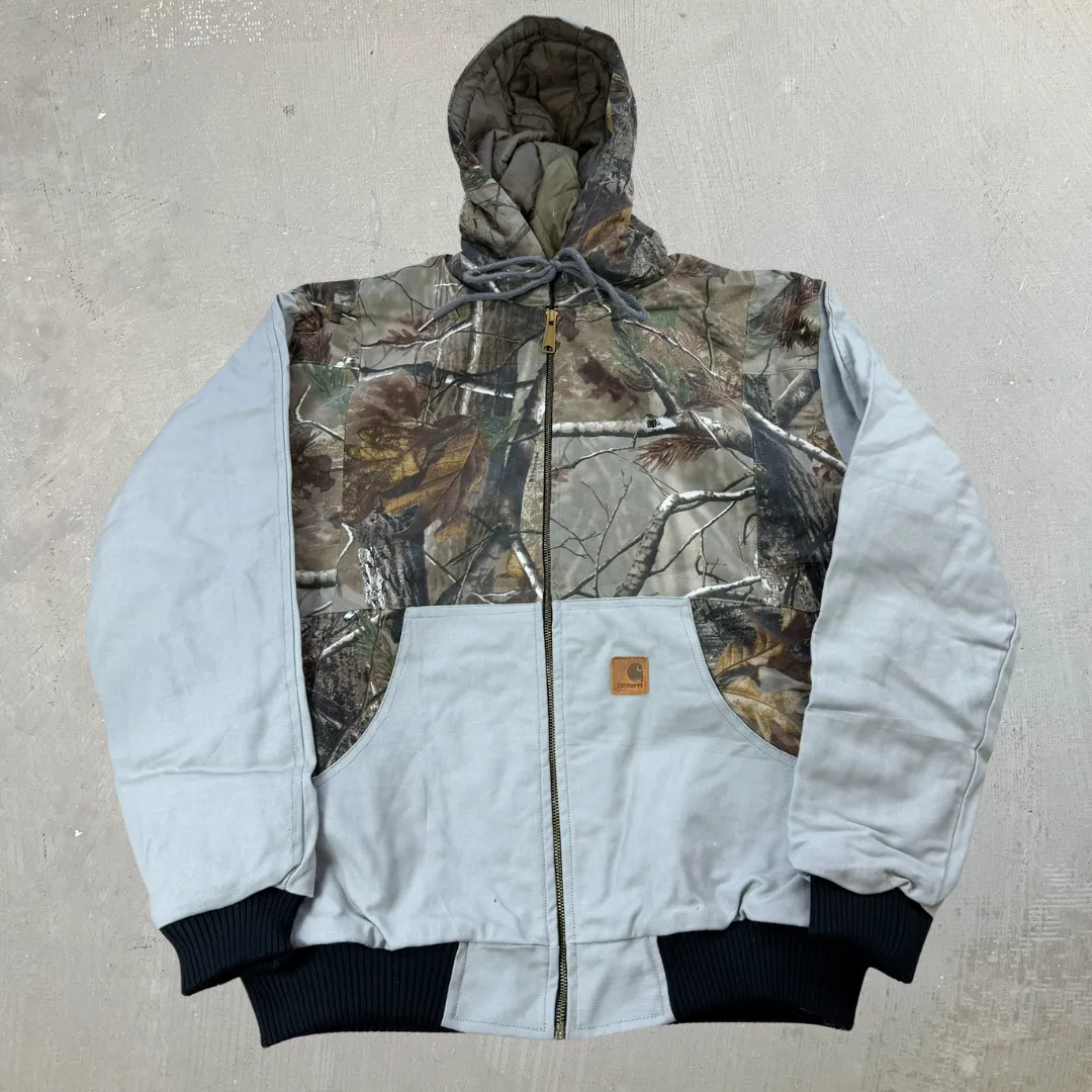 J- Carhartt Reworked Real Tree Camo Hooded Jacket - L sold by HG Vintage