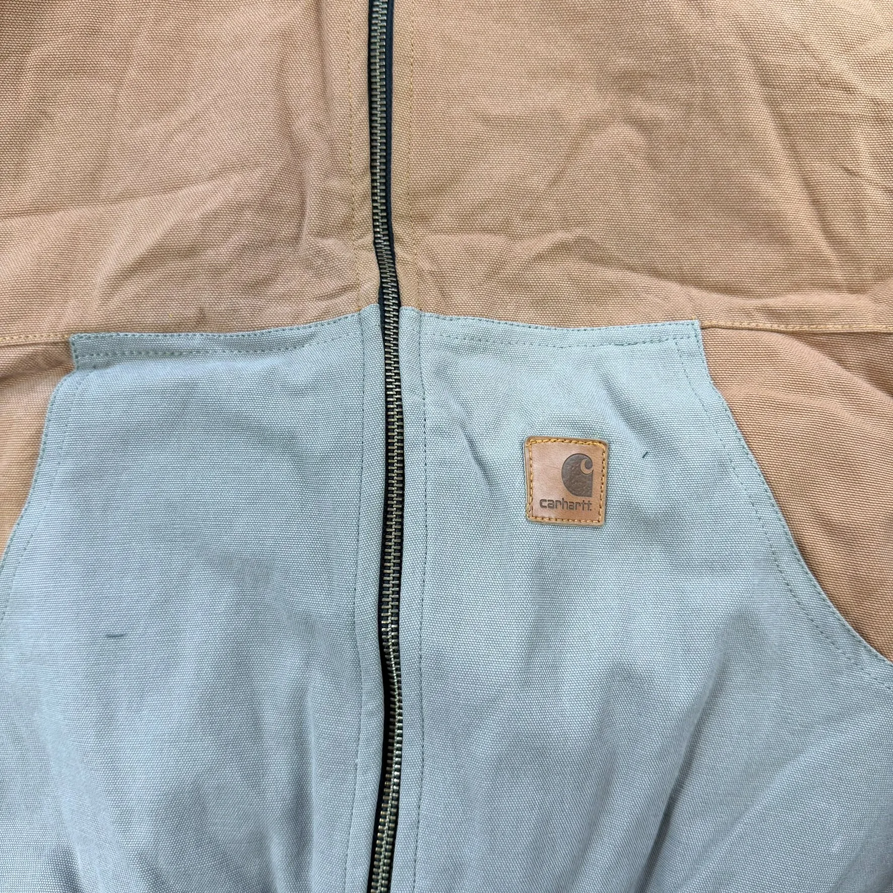 J- Carhartt Reworked Brown/Navy Hooded Jacket - L sold by HG Vintage product image thumbnail 2