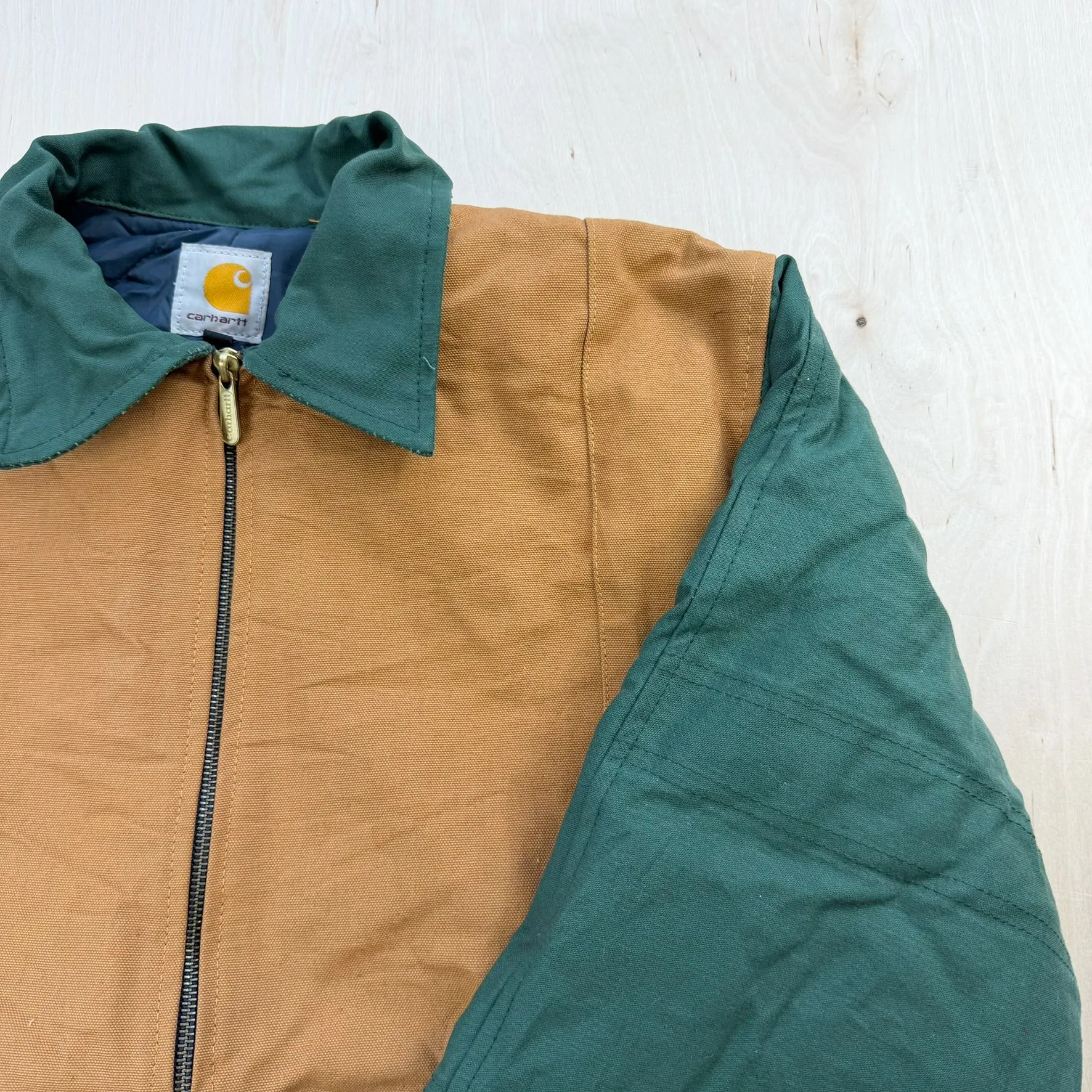 J- Carhartt Reworked Green/Brown Collared Jacket - L sold by HG Vintage product image thumbnail 5