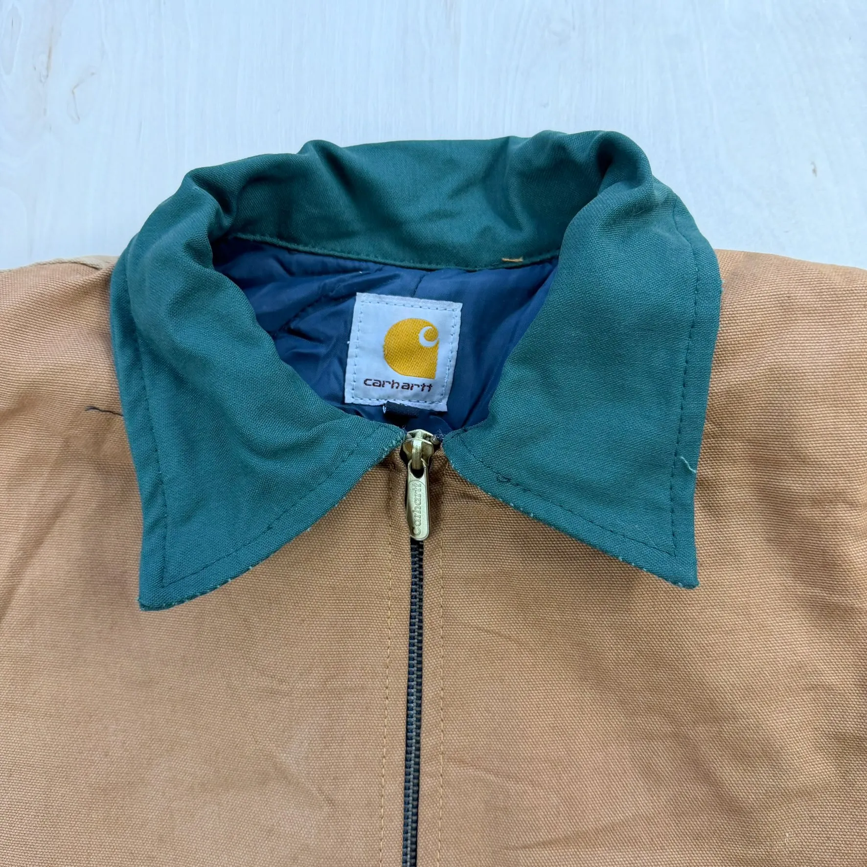 J- Carhartt Reworked Green/Brown Collared Jacket - L sold by HG Vintage product image thumbnail 2