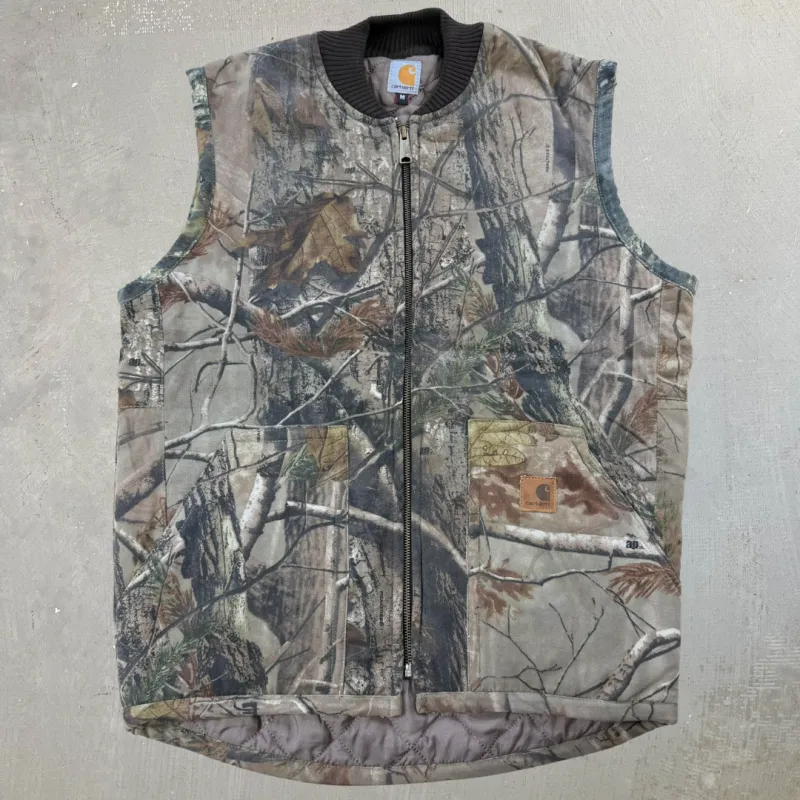 J- Carhartt Reworked Real Tree Camo Work Vest - M sold by HG Vintage