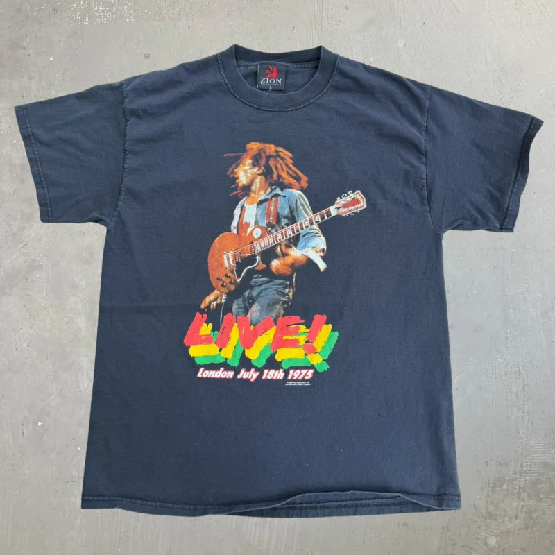 J- Vintage '04 Zion Bob Marley Picture Live 1975 Graphic Tee - L made by HG Vintage