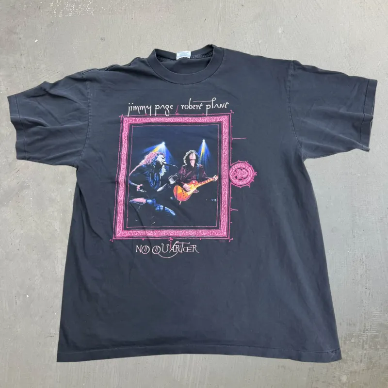 J- Vintage '95 Jimmy Page & Robert Plant No Quarters World Tour Made In USA Single Stitch Tee - XL made by HG Vintage