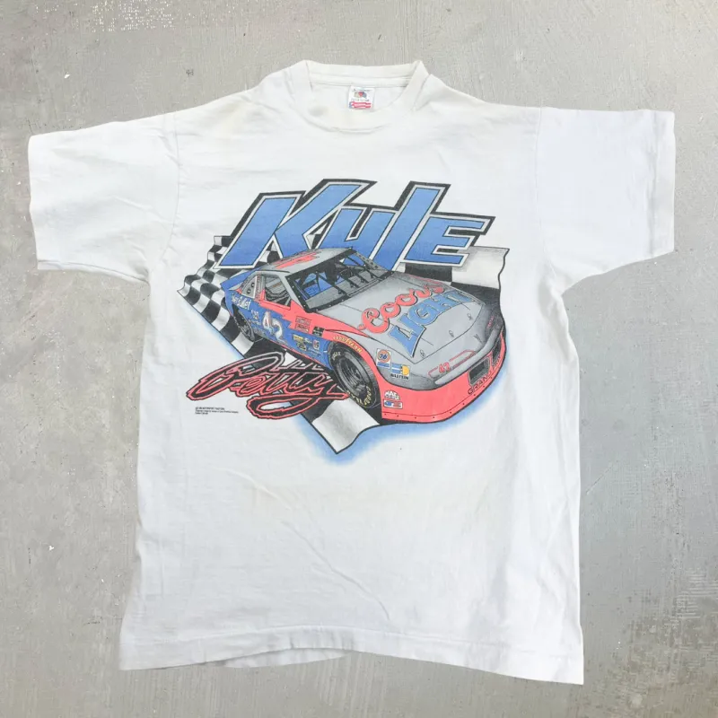 J- Vintage '95 Nascar Coors Light Kyle Petty Made In USA Single Stitch Tee - L sold by HG Vintage